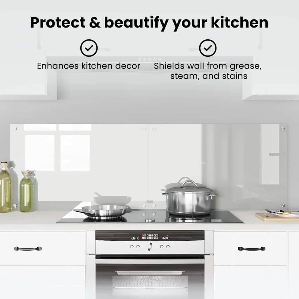 vidaXL Schienale da Cucina 2 PCS Trasparente 80 x 50 cm, Design da Cucina alla Moda: Schienale in Vetro, Parete Resistente al Calore, estetica Moderna per la ristrutturazione