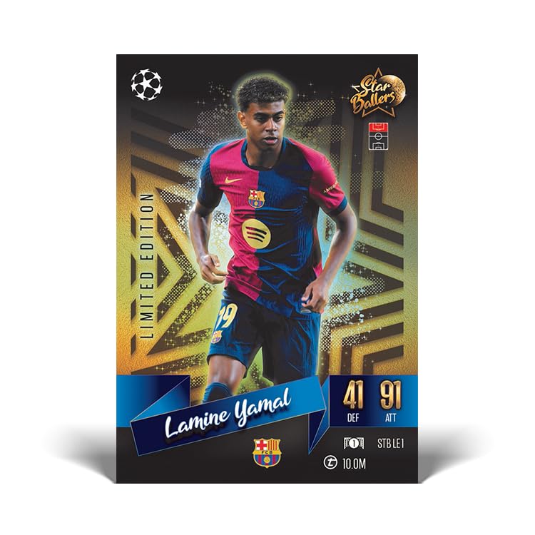 Topps Match Attax 24/25 – Update Mega Multipack #4 – Star Balleres! 41 cartes Match Attax dont 16 cartes Star Baller et une exclusivité Lamine Yamal Star Baller LE !
