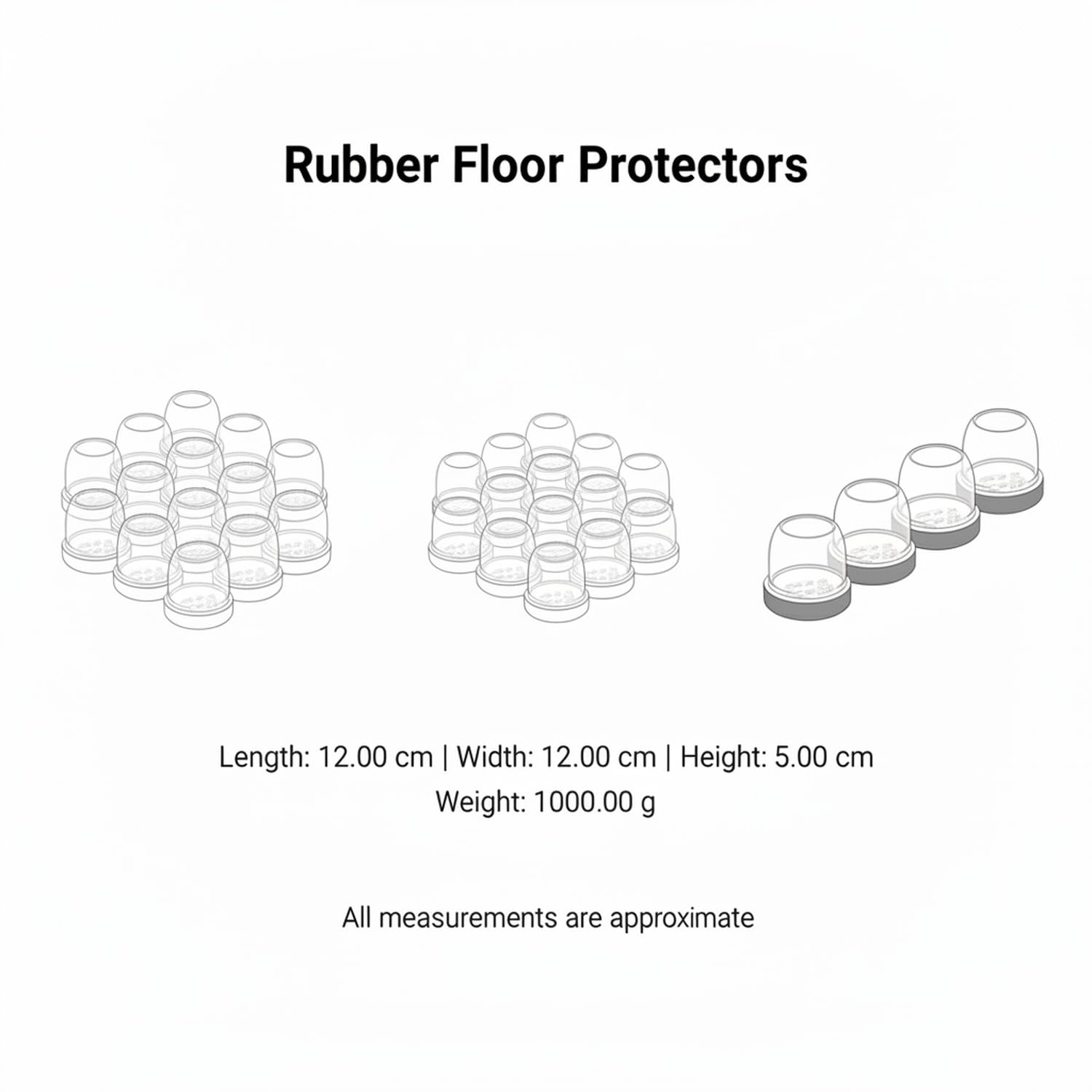 Silicone Furniture Pads, Set of 16