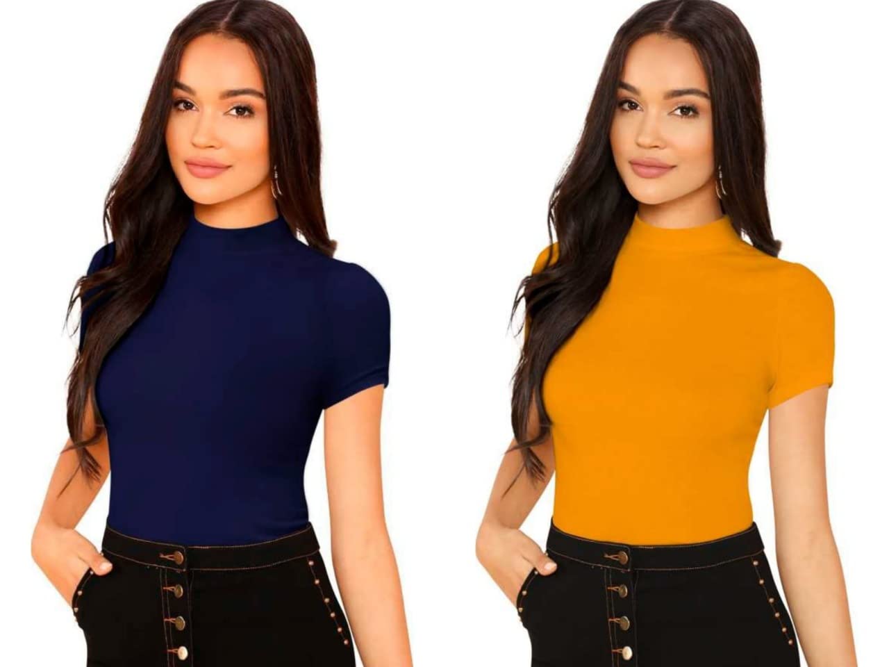 dream beauty fashion Women's Half Sleeve Casual Solid Top Mix Colour Pack of 2-picture-12