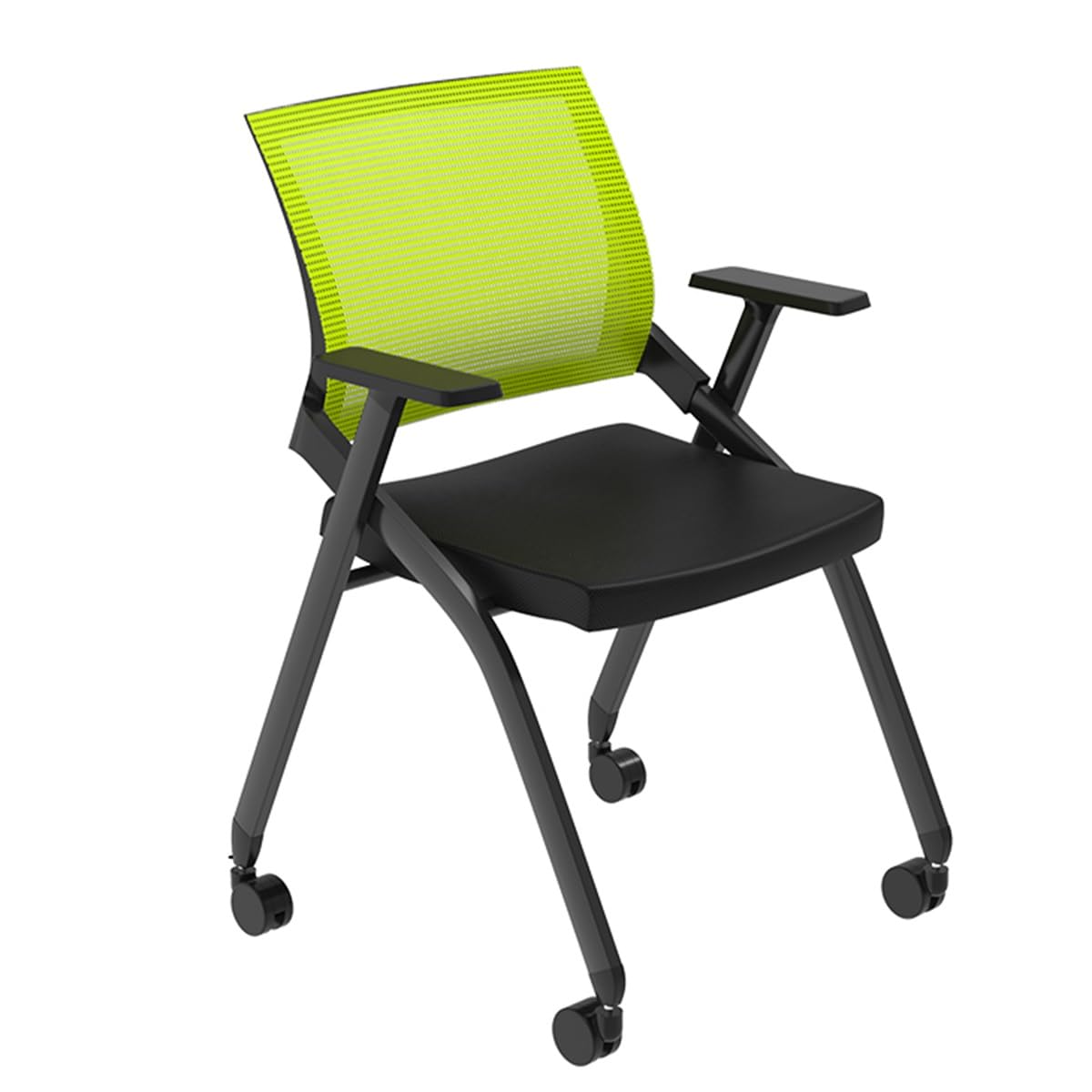 Chaise de salle de conférence pliante empilable sur roulettes pour invités