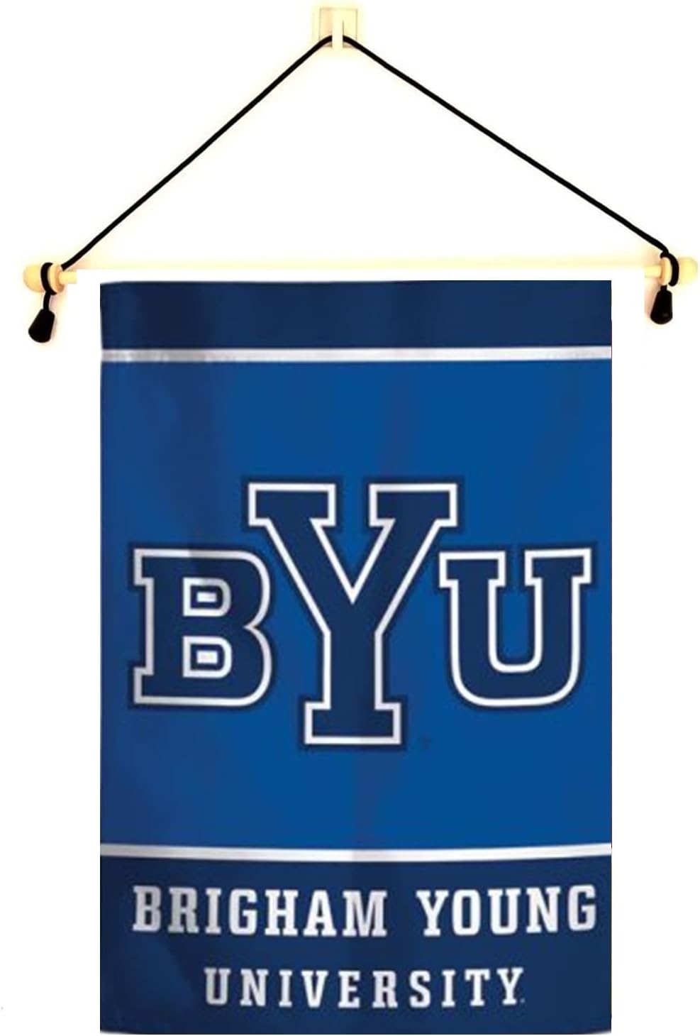 Brigham Young Garden Flag With Banner Pole, 12.5 x 18 inch Flag with 15 inch Banner Pole and Cord, Licensed by Wincraft