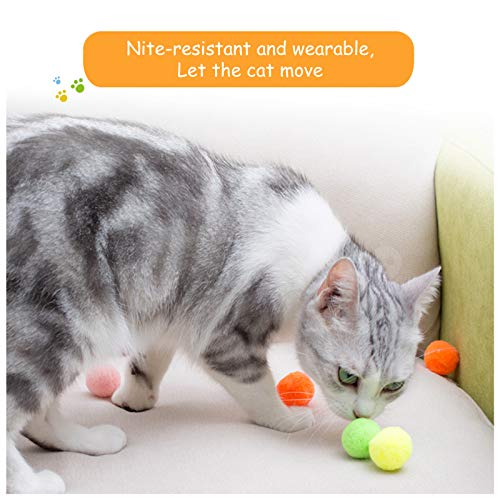 WishLotus Bolas macias para gatos, 30 peças, pompons de gato de 3 cm, brinquedos coloridos para gato