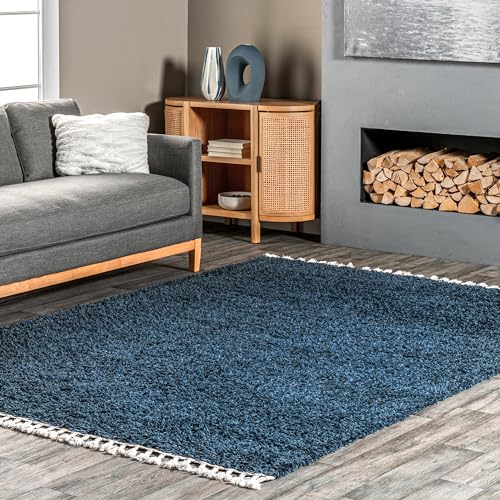nuLOOM Neva Modern Tasseled Shag Area Rug, 3x5, Blue