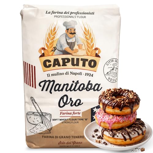 Harina Caputo Manitoba Oro, Origen Italiana, elástica de alto valor proteico, ideal para repostería y productos fermentados, Tipo Harina 0, Contiene 1 unidad de 1 Kg