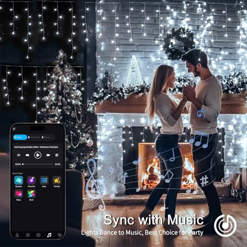 JMEXSUSS 400 LED RGB Icicle Lights - Color Changing, Plug-in for Indoor/Outdoor Christmas Decorations by JMEXSUSS - Image 4