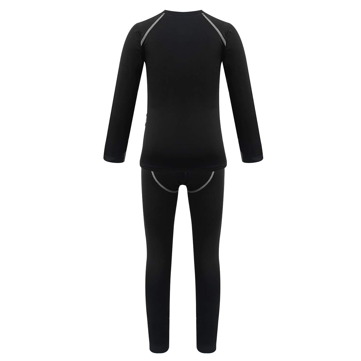 Yeahdor Kids Boys Girls Athletic Sports Compression Base Layer Shirt Top & Leggings Underwear Football Training Set Grey 5-6