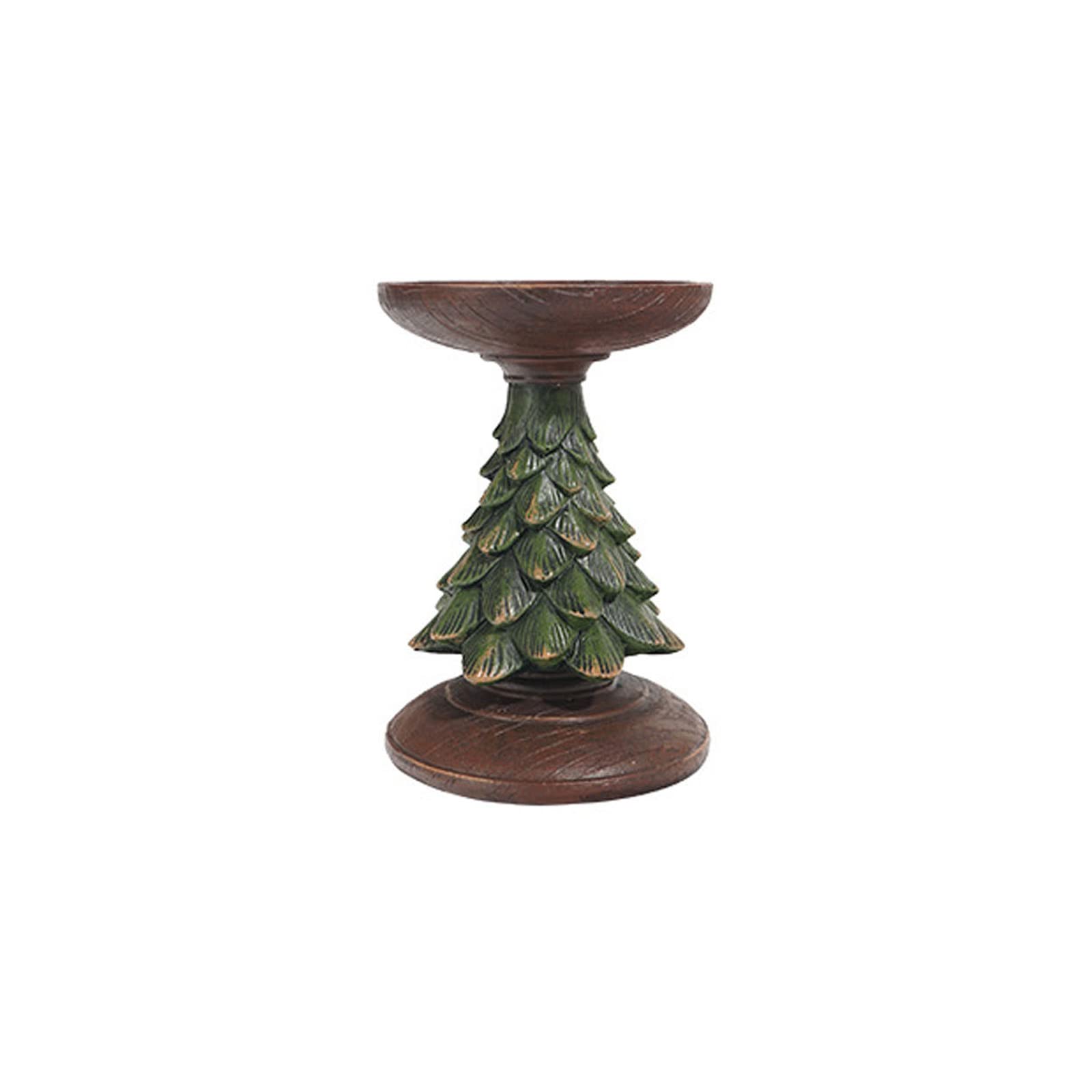 Resin Christmas Tree Tealight Holder Stands Muniature Candlestick Tabletop Mantel Holiday Ornament Decor Christmas Candlestick