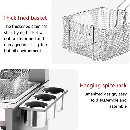 Generic Gas-Fritteuse, Edelstahl-Fritteuse mit hoher Kapazität und Korbschaufel für kommerzielle Restaurant-Arbeitsplatten-Familien-Frittiermaschine – Bild 8