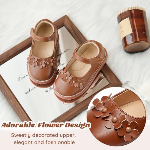 Image of Flaryzone Toddler Little Girl Mary Jane School Uniform Oxfords Flat Dress Shoes