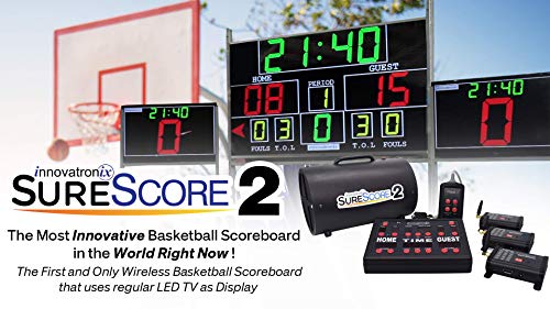 Innovatronix SureScore 2 Portable Wireless Basketball Scoreboard - Electronic Game Scoring System - TV NOT Included - Thumbnail 2