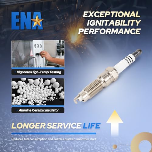 ENA Platinum Spark Plug for SP509 HJFS24FP Compatible with Ford F-150 F-250 Super Duty F-350 Super Duty Expedition Explorer Explorer Sport Trac Mustang Navigator Mercury Mountaineer V8 Set of 8 - Thumbnail 5