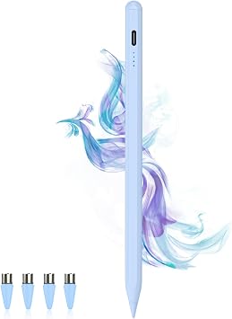 Stylus Pens for Touch Screens Power-Display Tablet Pen POM Tip Magnetic Digital Touch Pen Compatible with iPhone/iPad/iPad Pro/Lenovo/Switch 1/2/Other Smartphone and Tablet Devices Blue