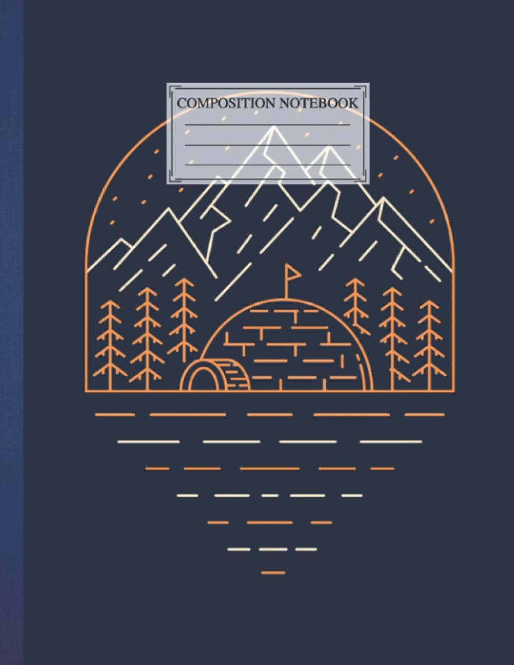 Composition Notebook American Eskimo Trips , 8.5 x 11 Inches, 110 page Happy Camper Road College Ruled Art Nouveau Design Stylish School With Dog Cat, Cute Love Gift For Children Lover