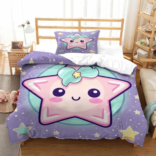 Housse de Couette Pentagramme 3D en Microfibre Super Douce et Finition Premium Single