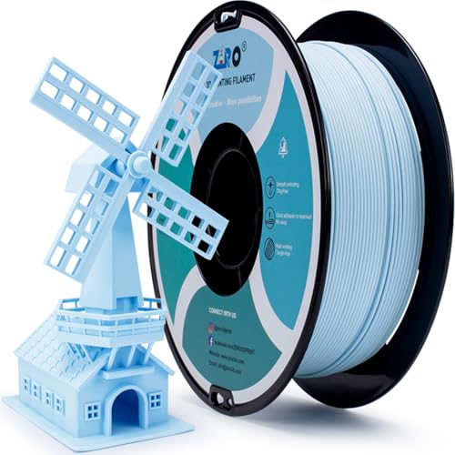 Image of ZIRO Matte Pastel Colors PLA Series, Tougher & Stronger, 1.75mm Pastel Blue | Fit for Most FDM 3D Printer, 1.75mm 1KG Spool, Dimensional Accuracy + /-0.03mm, Colorful PLA FilamenT
