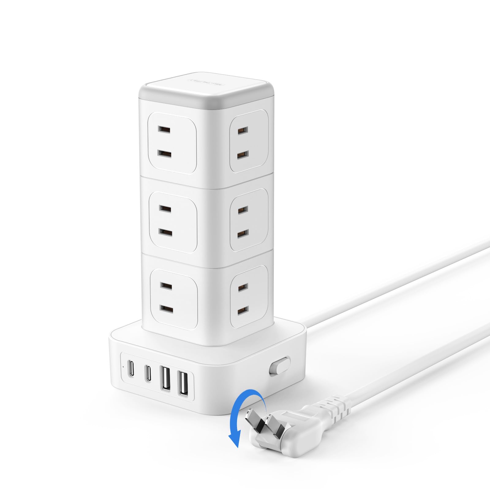 延長コード 2m 電源タップ タワー NTONPOWER コンセント USB付き…