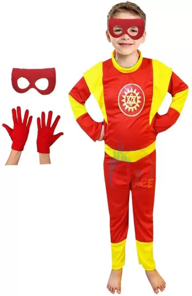 CREATIWONE Hosiery Fabric ShaktiMaan Avenger Superhero Costume For Kids Halloween Dress Fancydress Birthday Gift | Cosplay Bodysuit for Boys and Girls (5-6 Years) (B0D1QYP125) Amazon Price History, Amazon Price Tracker