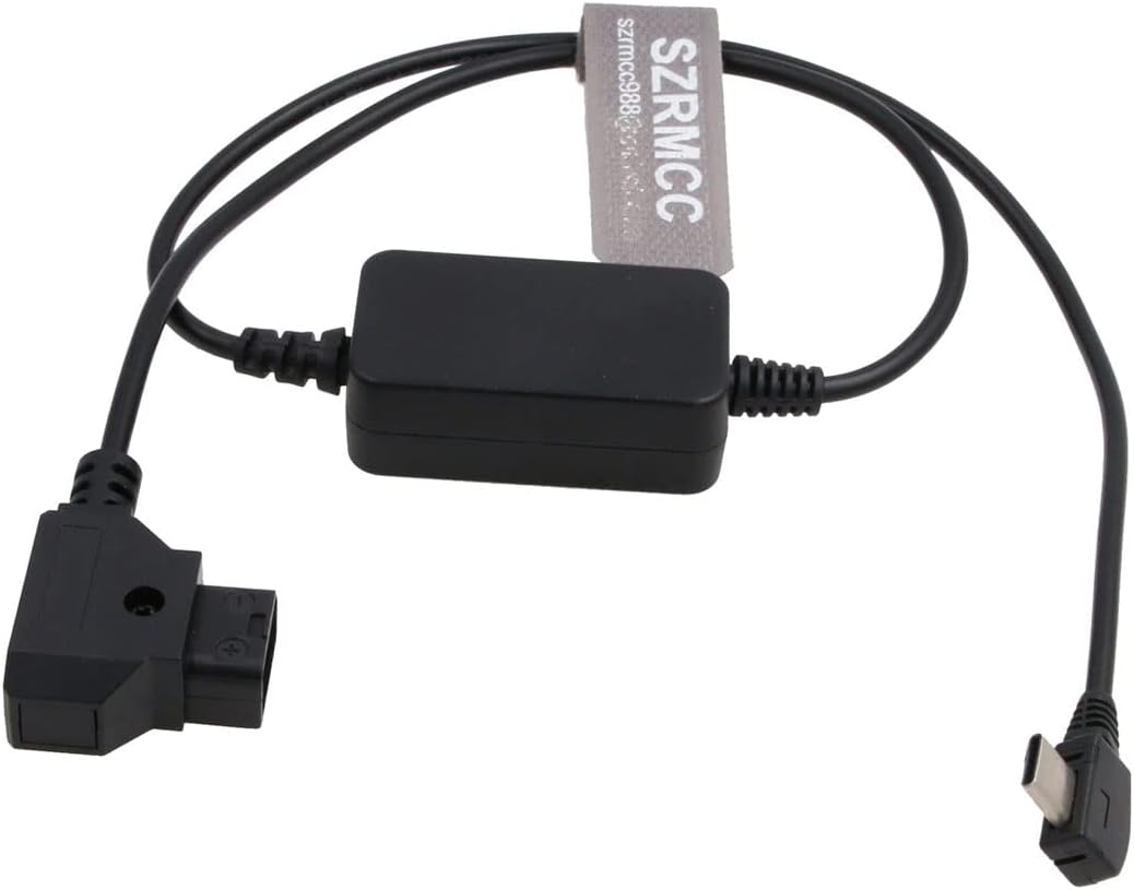 SZRMCC USB C Type-C Regulated 5V to D-tap V Mount Gold-Mount Power Cable for Sound Devices Mix Pre II Blackmagic SDI Converter (Right Angle USB C)
