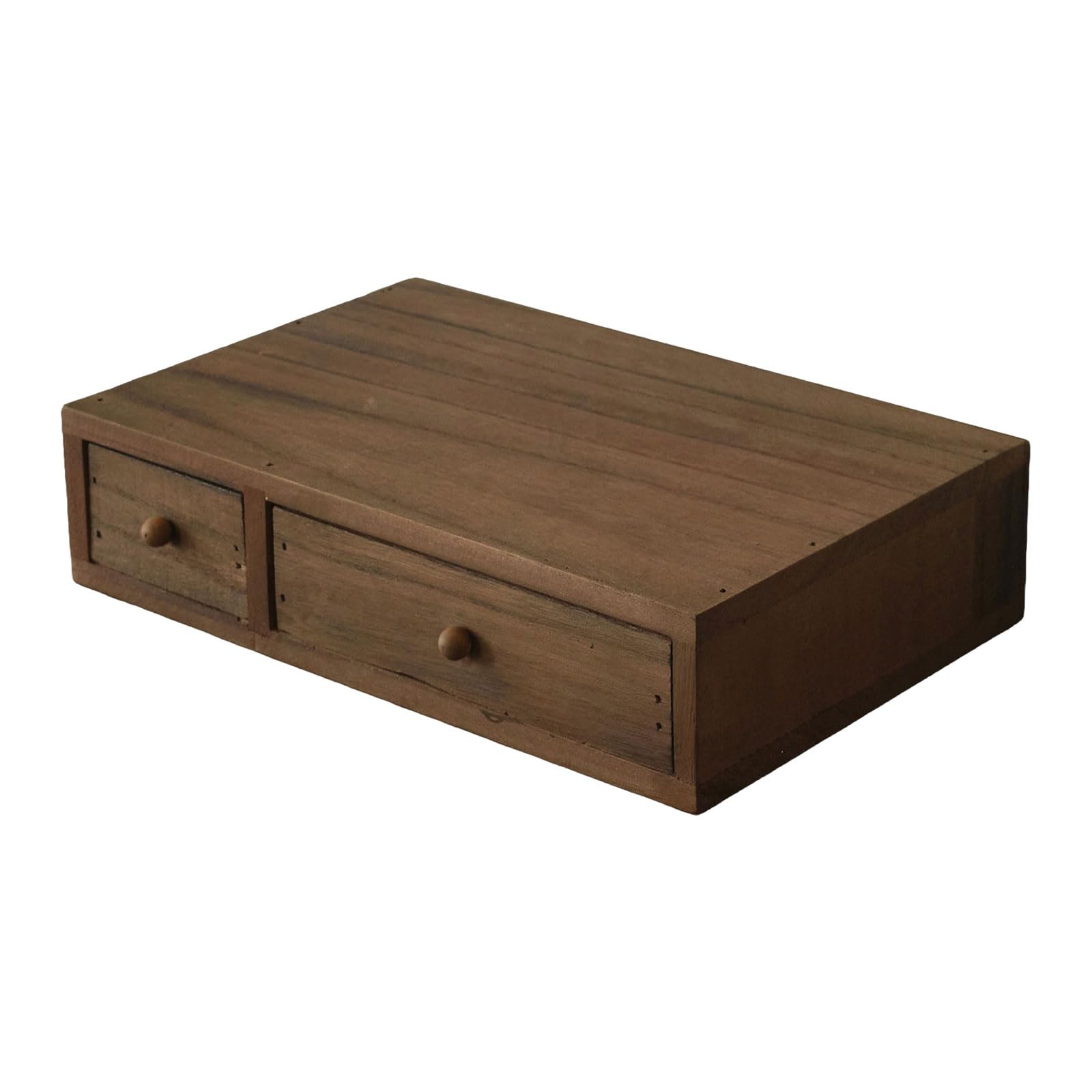 Piceioep Wooden Drawer Storage Box Wood Desktop Stationery Container with Drawer Small Item Organiser Simple Desk Accessory