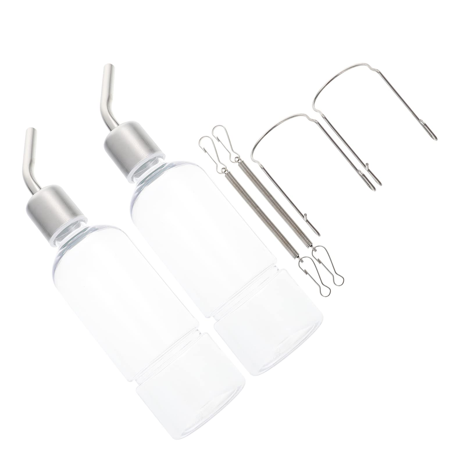 Garneck 2PCS Pet Drinking Water Bottle Dispensers for Rabbits Chinchillas Guinea Pigs Durable Leak Hanging Design Easy Monitoring with Transparent Feature