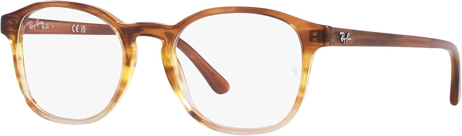 Ray-Ban unisex-adult Rx5417f Low Bridge Fit Round Prescription Eyewear Frames