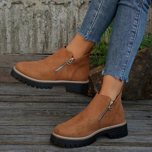 Bottines femme talon compensé chaud et léger pour marche quotidienne