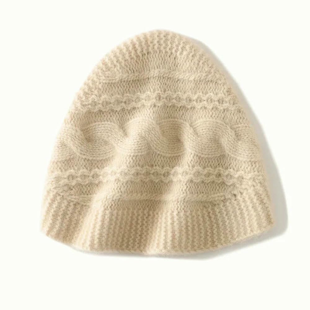 Bonnet femme cachemire tricoté chaud casquette tendance