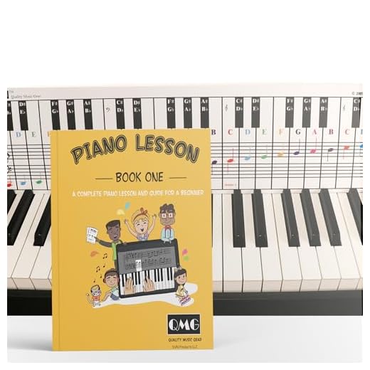 QMG Tabla de notas de piano y teclado y nota completa a color, lecciones de música de piano y libro guía para niños y principiantes