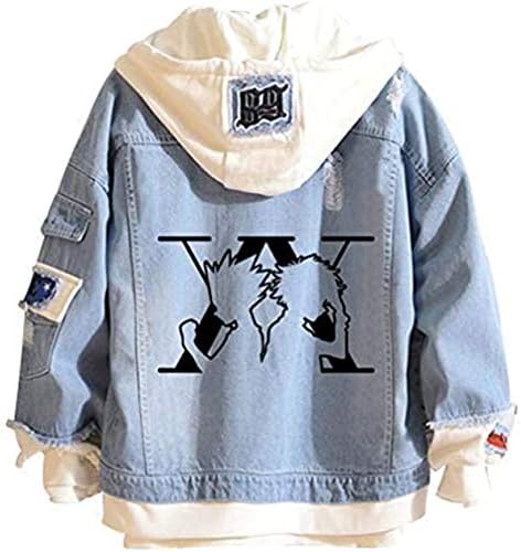 LAKITY H X H Denim Jacket Anime Cosplay 
