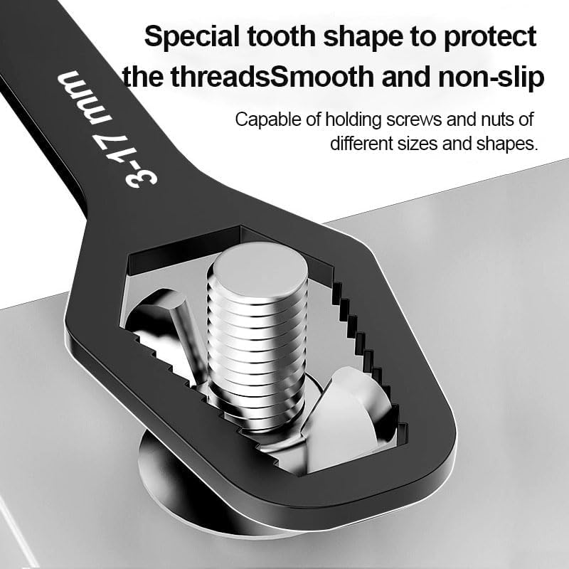 Miniatura 5 de Llave universal, llave Torx multifuncional de 0.118-0.669 in, herramienta de autoapriete de doble extremo para montar al aire libre o reparación de