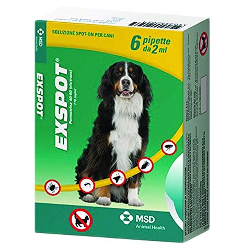 MSD ANIMAL HEALTH ANTIPARASSITARIO per Cani da 6 Pipette da 2 ML EXSPOT