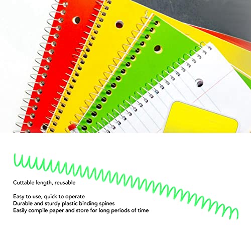 Bobina de encadernação, 13 mm de diâmetro interno, 20 peças, lombada para papel (verde)