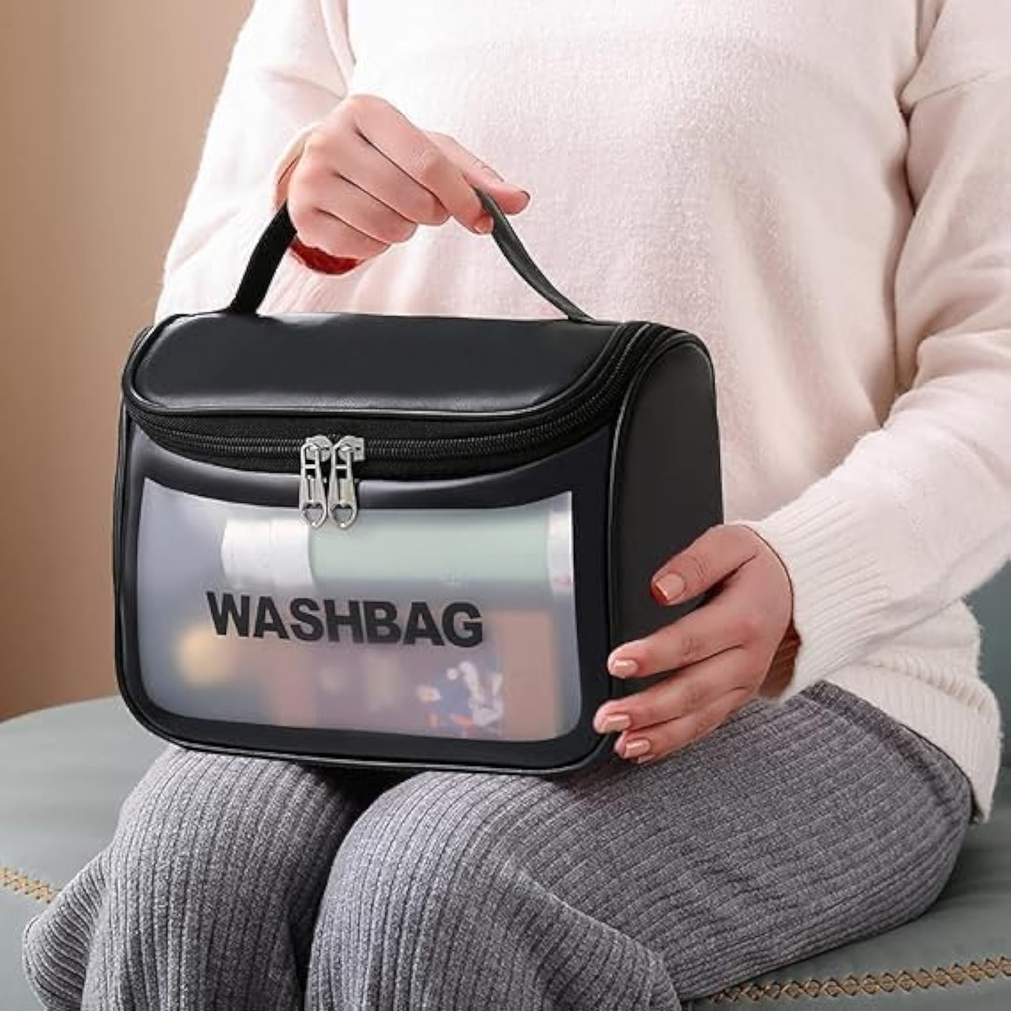 Multipurpose Clear PVC Zipper Cosmetic Travel Bag