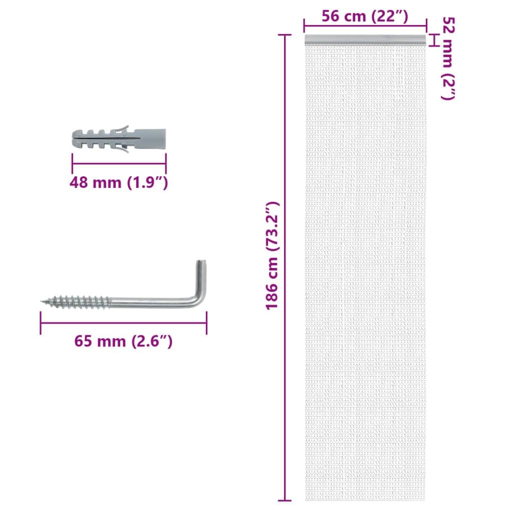 Generisch Türvorhang aus Ketten 56x186 cm Aluminium,Heim Garten,Dekoration,Fensterdrapierung,Fliegengitter-4010006