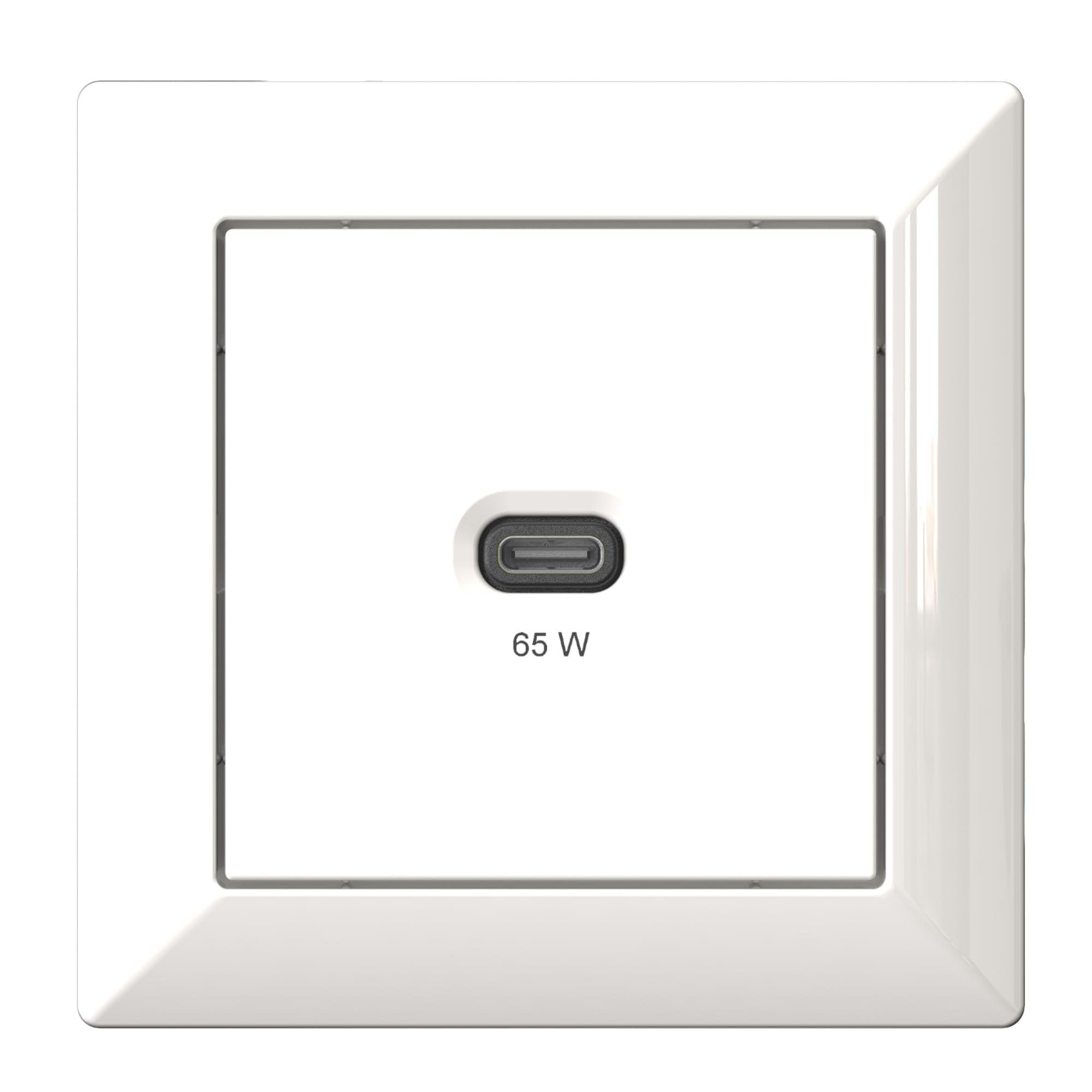 Estación de Carga USB empotrada, Cargador USB-C de 65 vatios, Blanco