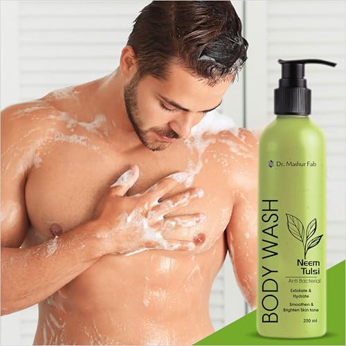 Image of MASHUR FAB Body Wash - Exfoliating & Hydrating Formula | Brightens Skin Tone | 250ml Multiple Fragrance (Pack Of 1 Body Wash + Vitamin C Serum + Perfume)