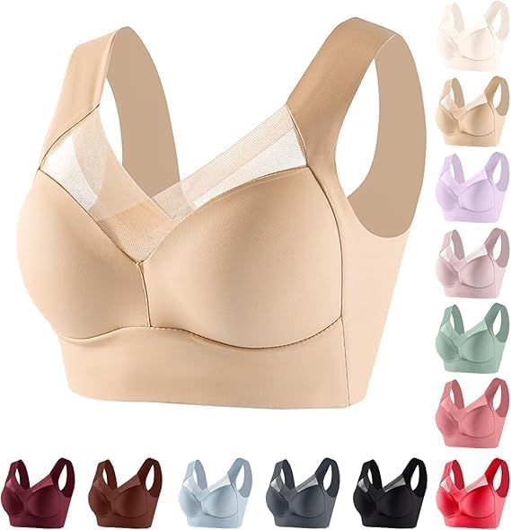 Zenchic Bras for Old Women Comfort Seamless Seniors Full Coverage Push up Anti-Sagging Wireless Everyday Bra Push up Zen Chic Soft Elderly Mom Teacher Teen Girls 2026 Spring Summer Sport Jelly Beige M
