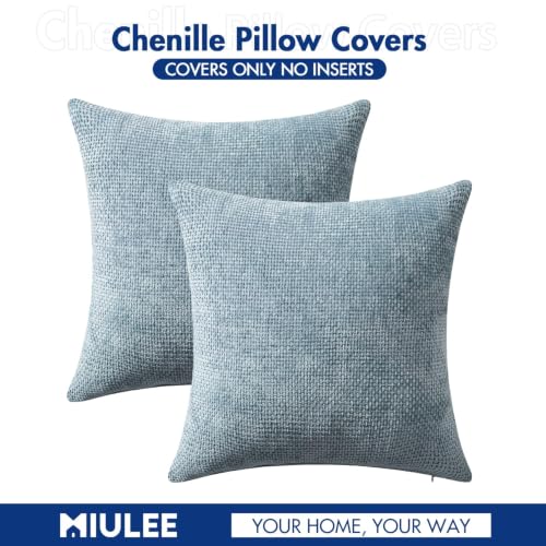 Image of MIULEE Decorative Coastal Blue Euro Sham Pillow Covers 26x26 Inch 2 Pack