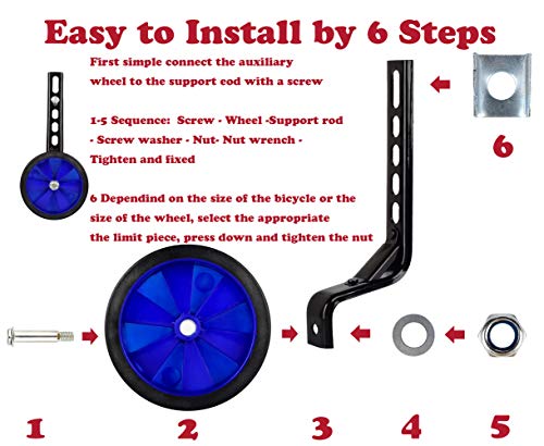 Training Wheels, Bicycle Training Wheels For Kids Boys Girls, Heavy Duty Rear Bicycle Stabilizers Mounted Kit For 12 14 16 18 20 Inch Bike (Dark Blue) #TOP4