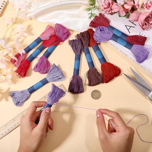 Hilos de Sashiko 100% Algodón 10 piezas 25 m cada uno miniatura 3