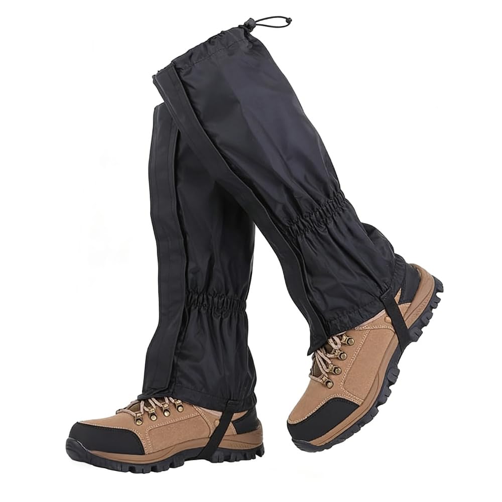 Renjzle レッグカバー 登山ゲイター スパッツ 長さ46センチ ゲーター 登山用 渓流 ゲーター 雨や雪、砂埃や泥汚れから守るレッグカバー 防水 透湿性 はっ水レッグカバー