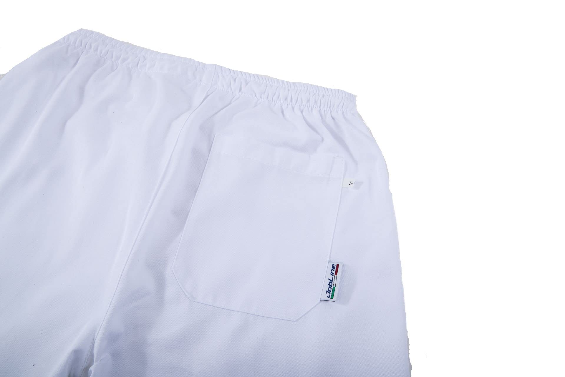 JOBLINE Pantalone da Lavoro Unisex Puro Cotone Medico Infermiere ASA OSS Mensa ristorazione con Elastico e Laccio tg. XS - 4XL