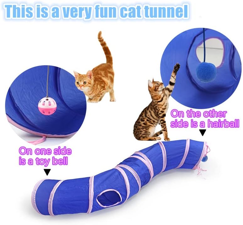Floving Cat Tunnel - Pop Up Kitty Tube Set, Long Cat Tube with Plush Ball, Kitten & Puppy Toy for Indoor Play - Image 5