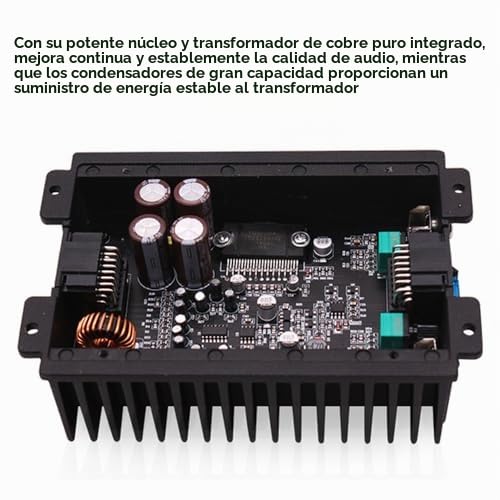 Amplificador para Automóvil de 4 Canales, Amplificador de Potencia 80Wx4 con Transformador de Cobre Puro para Audio Mejorado, Conexión Plug and Play, Compatible con la Mayoría
