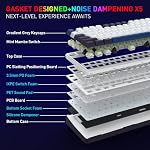 Redragon K744 PRO 99 Keys Wireless Gasket RGB Gaming Keyboard, 3-Mode Mechanical Keyboard w/Hot-Swap Socket, Round PBT Keycaps & 5-Layer Noise Dampening, Custom Linear Switch
