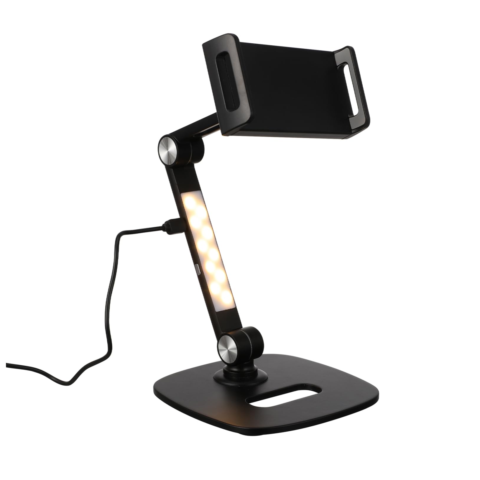 Support pour Tablette et Téléphone en Aluminium Noir, Pliable et Réglable