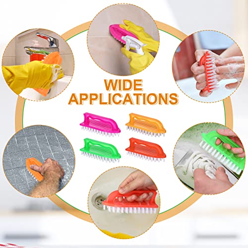 Image of Eaasty 48 Pack Cleaning Brush Scrub Brush with Comfortable Grip Stiff Bristles Dish Scrub Brush Kitchen Scrub Brush Household Carpet Brush for Bathroom, Shower, Sink, Floor, Bathtub, Tile, 4 Colors