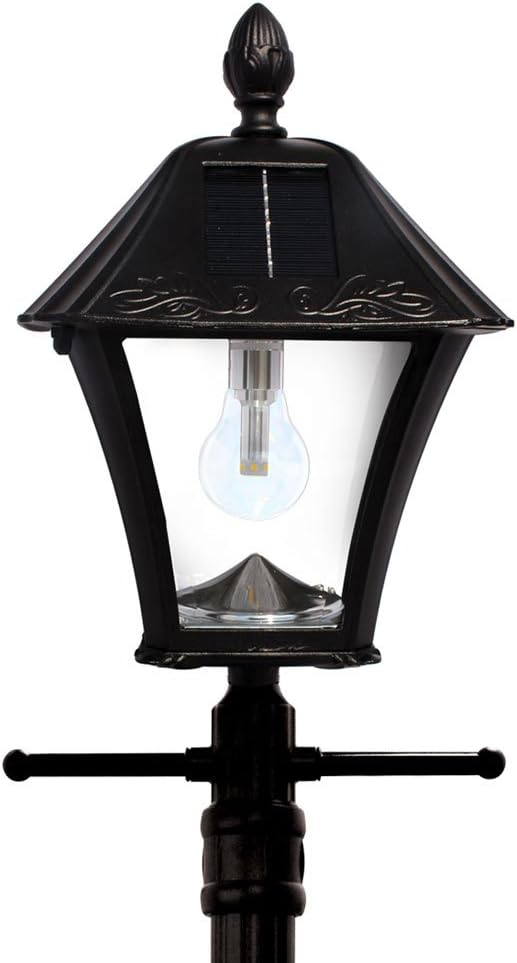 🔥 Flаѕh Sаlе Gama Sonic 106BPLSG0 Baytown Bulb Outdoor Solar Light and Post, Lamp and Planter, Black