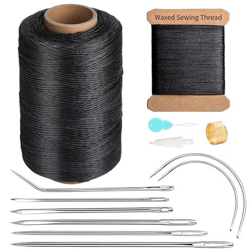 Kit de Reparación para Costura de Tapicería con Aguja y Hilo Encerado (Negro) miniatura 1